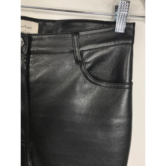 Wilfred Aritzia Melina Black Pants Straight Leg Smooth Sleek - Picture 5 of 12